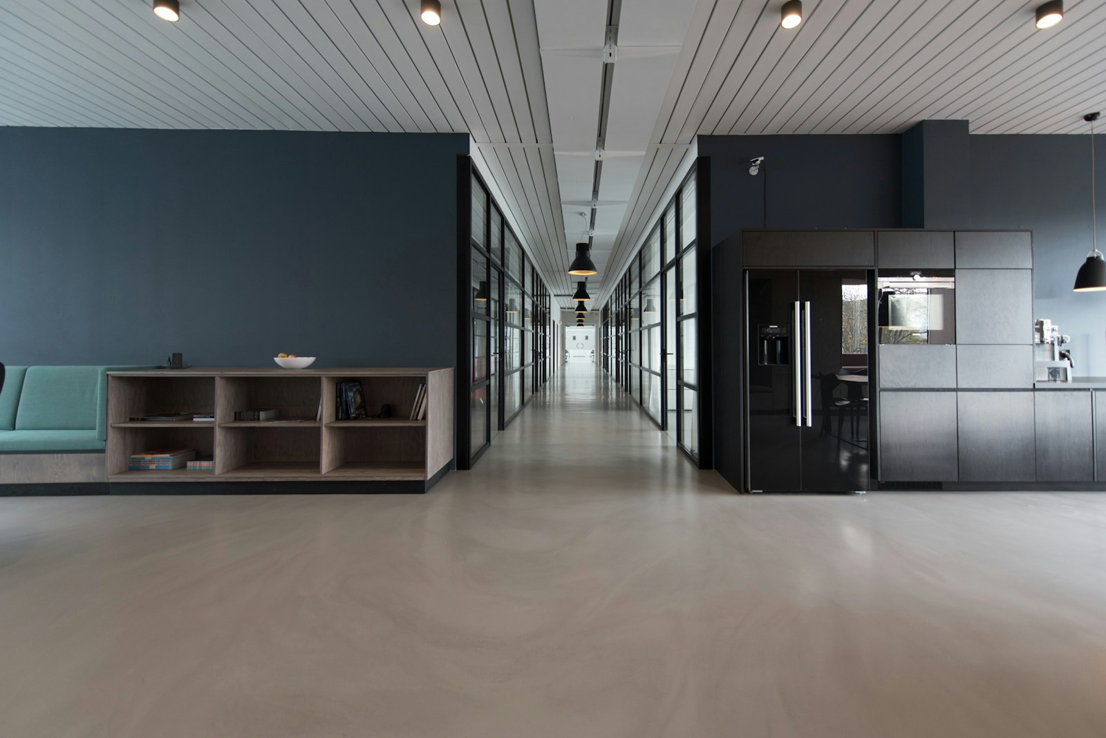 Modern open office with glass conference rooms